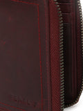 Metal Zipped Genuine Leather Wallet
