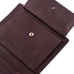 Coffee Two Fold CFC Zipped Genuine Leather Wallet