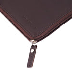 Coffee CFC Zipped Genuine Leather Wallet