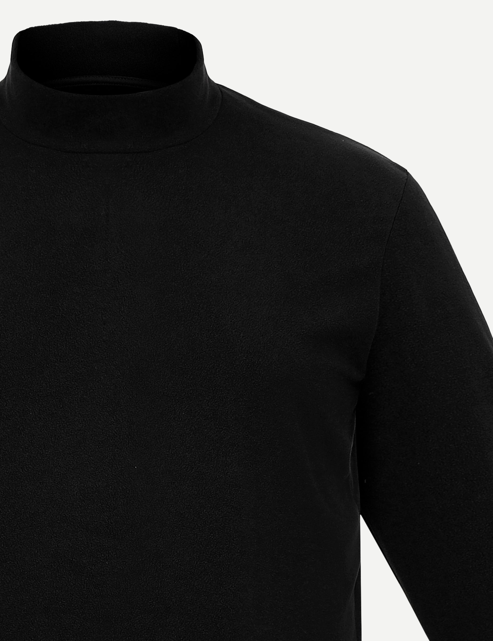 Black Fluidic™ T-Neck, body-hugging fit in 4-way stretch knit