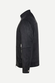 Ribbed Collar Suede Jacket