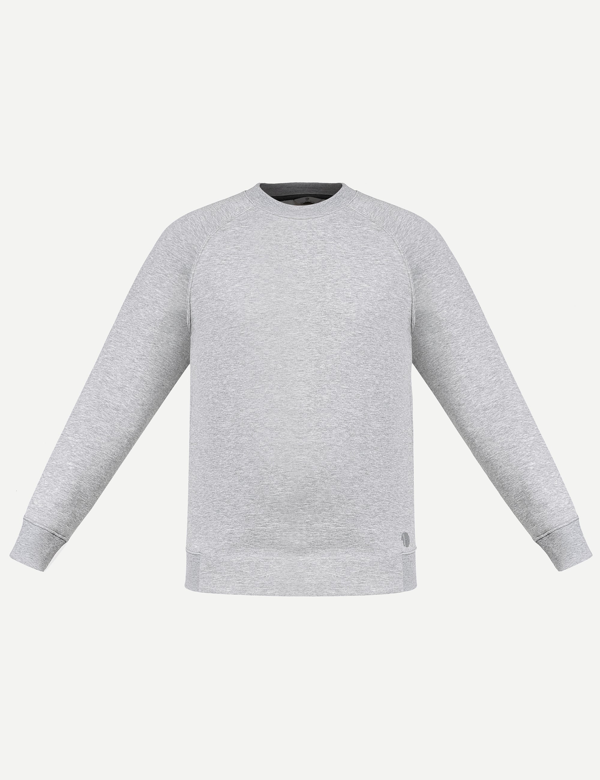 THM Crew Neck Sweatshirt Series IX in Grey Melange, front view