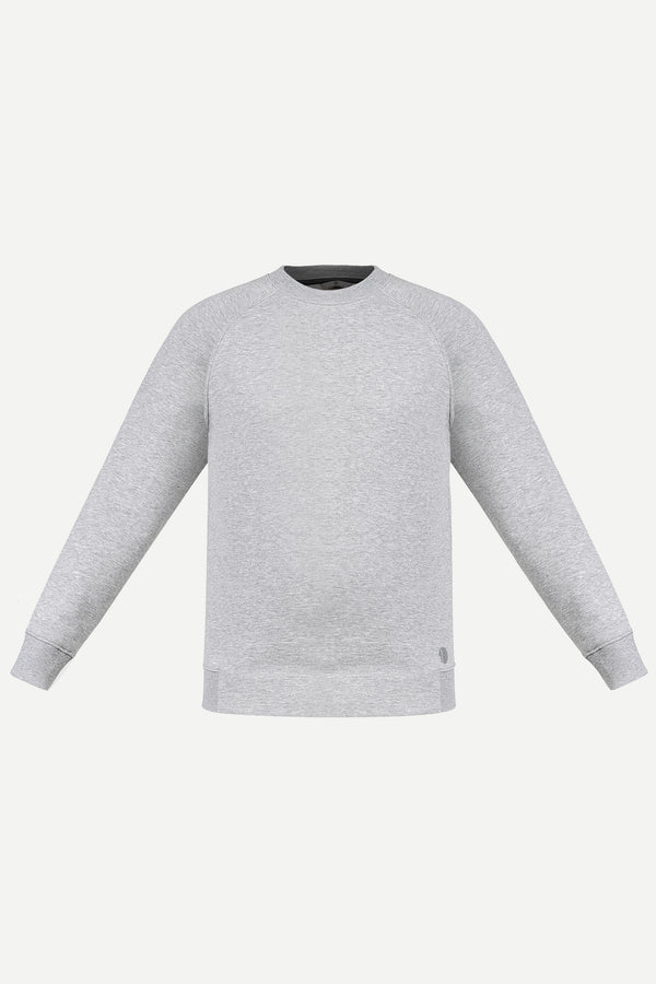 THM Crew Neck Sweatshirt Series IX in Grey Melange, front view