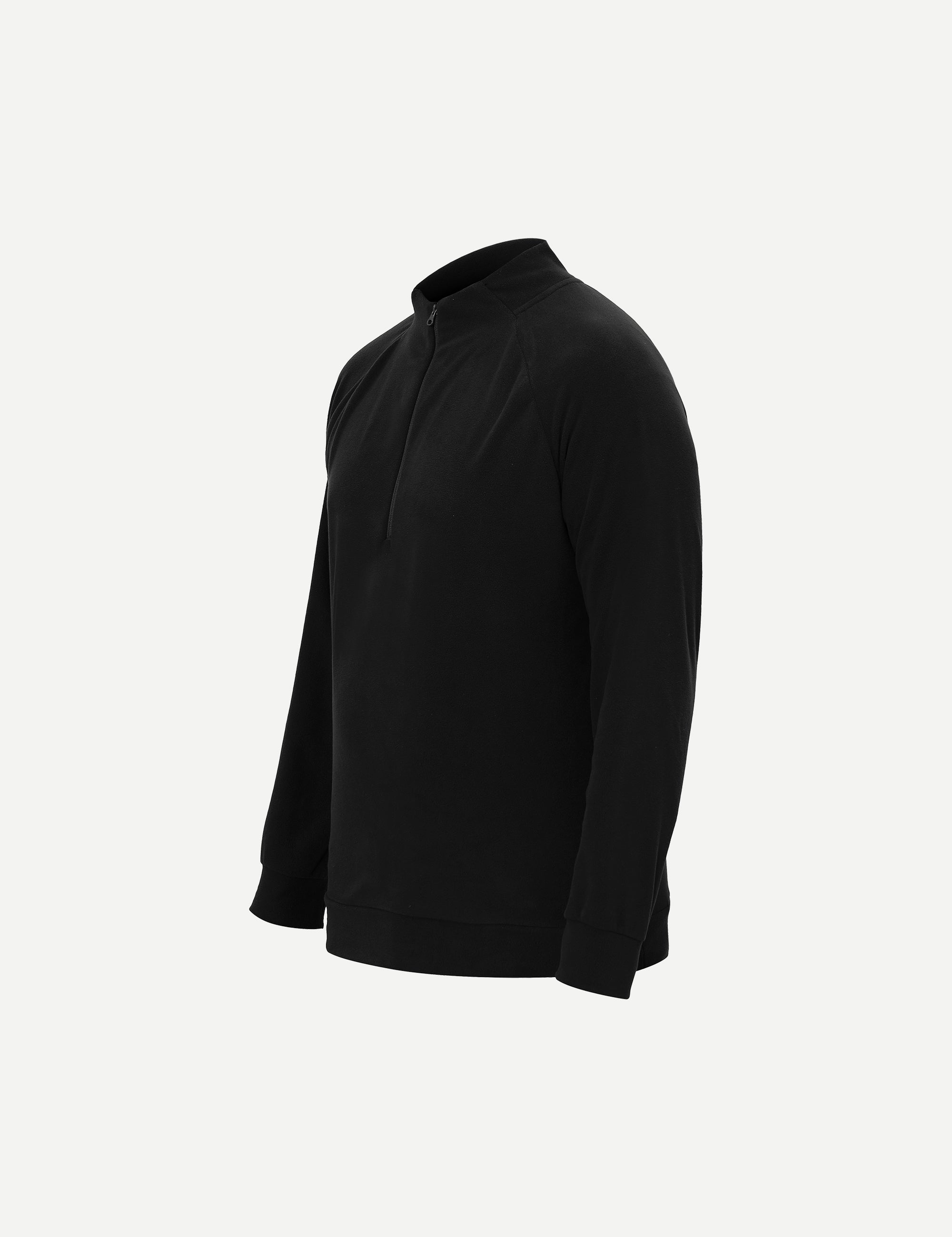 THM Fluidic™ Quarter Zip in Black, 155 GSM brushed stretch-knit mid layer