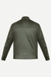 Ribbed Collar Suede Jacket