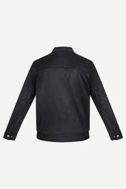 Ribbed Collar Suede Jacket