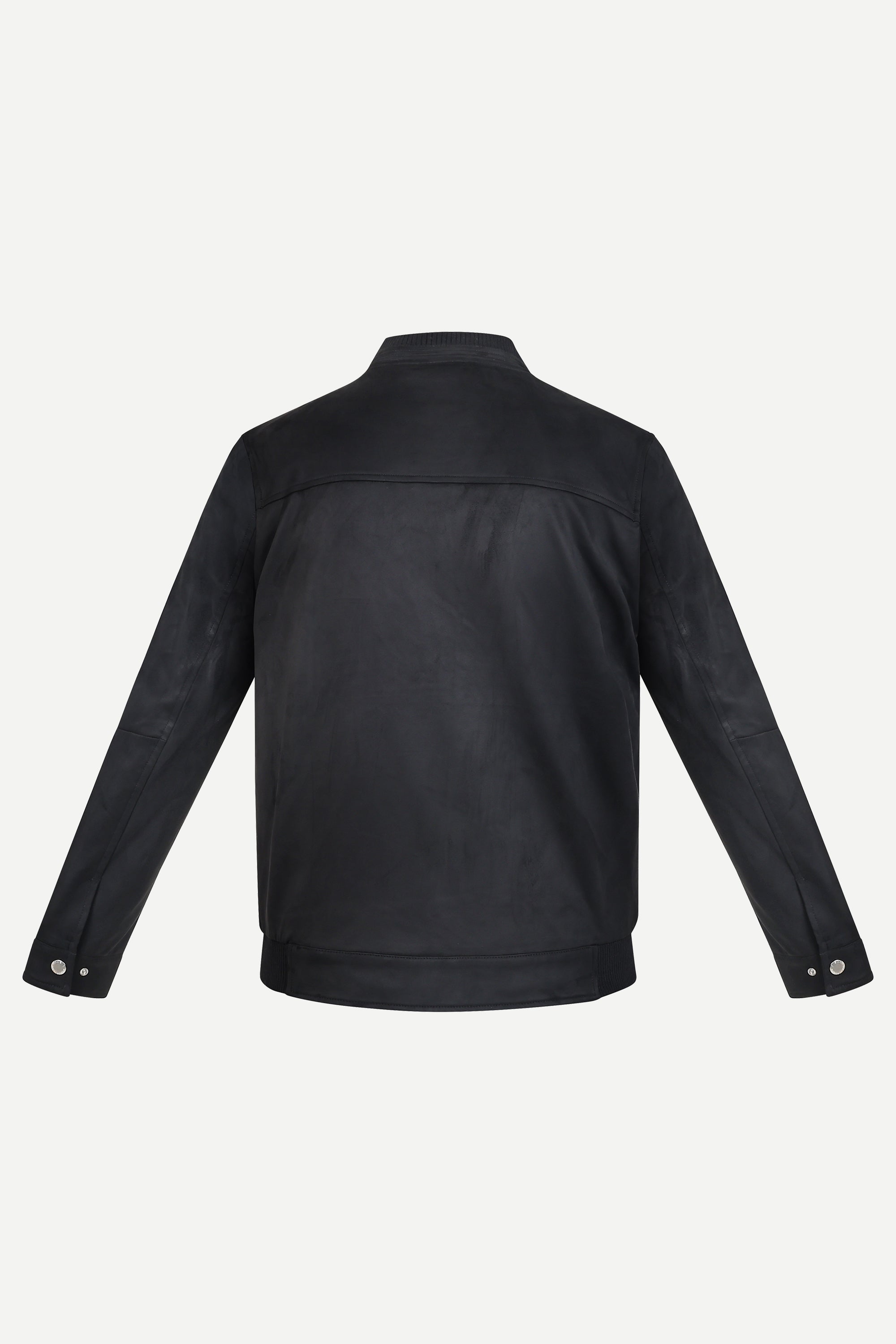Ribbed Collar Suede Jacket