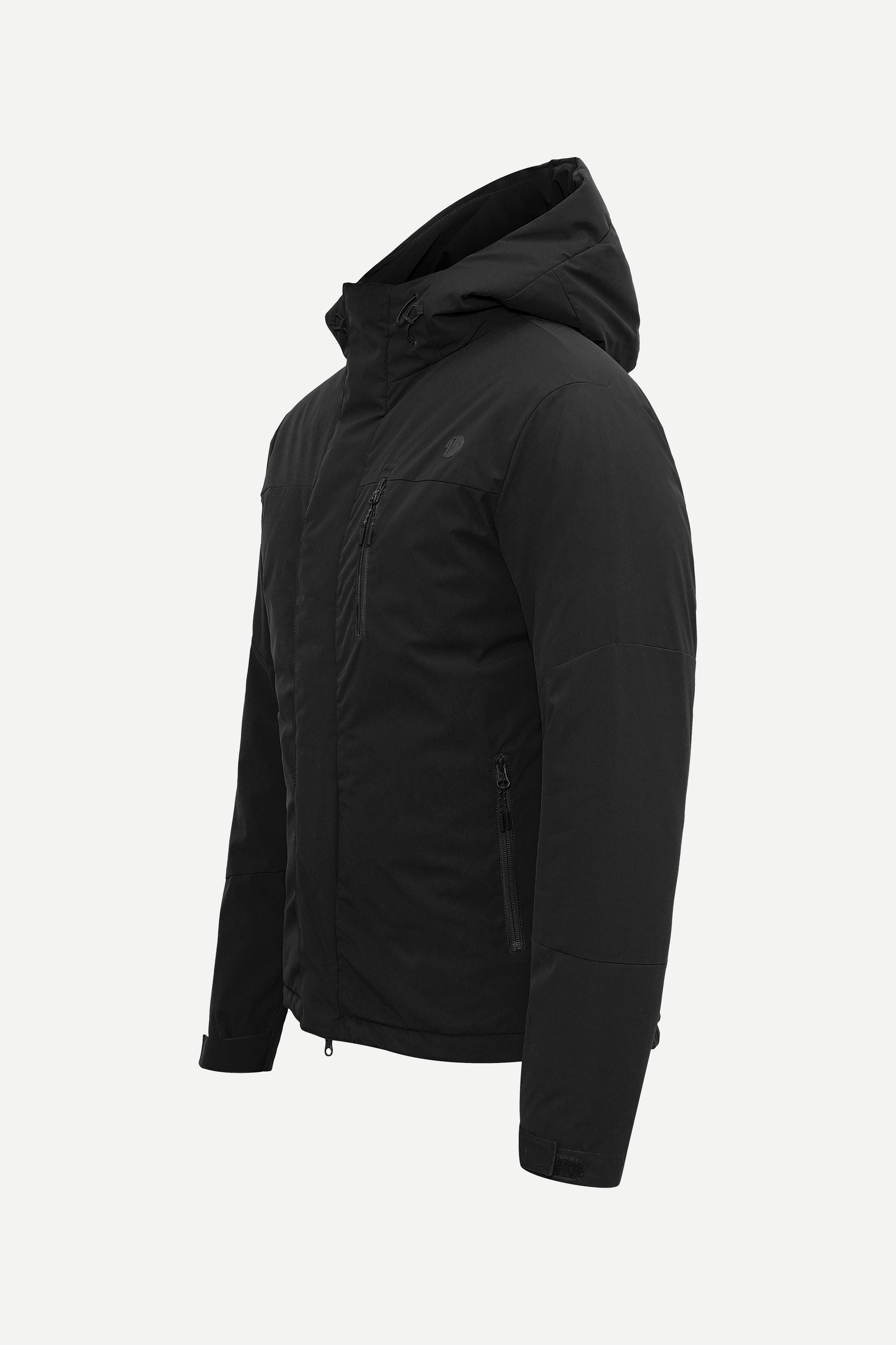 Black Mountain Series IX jacket with adjustable hood and zipped chest pocket