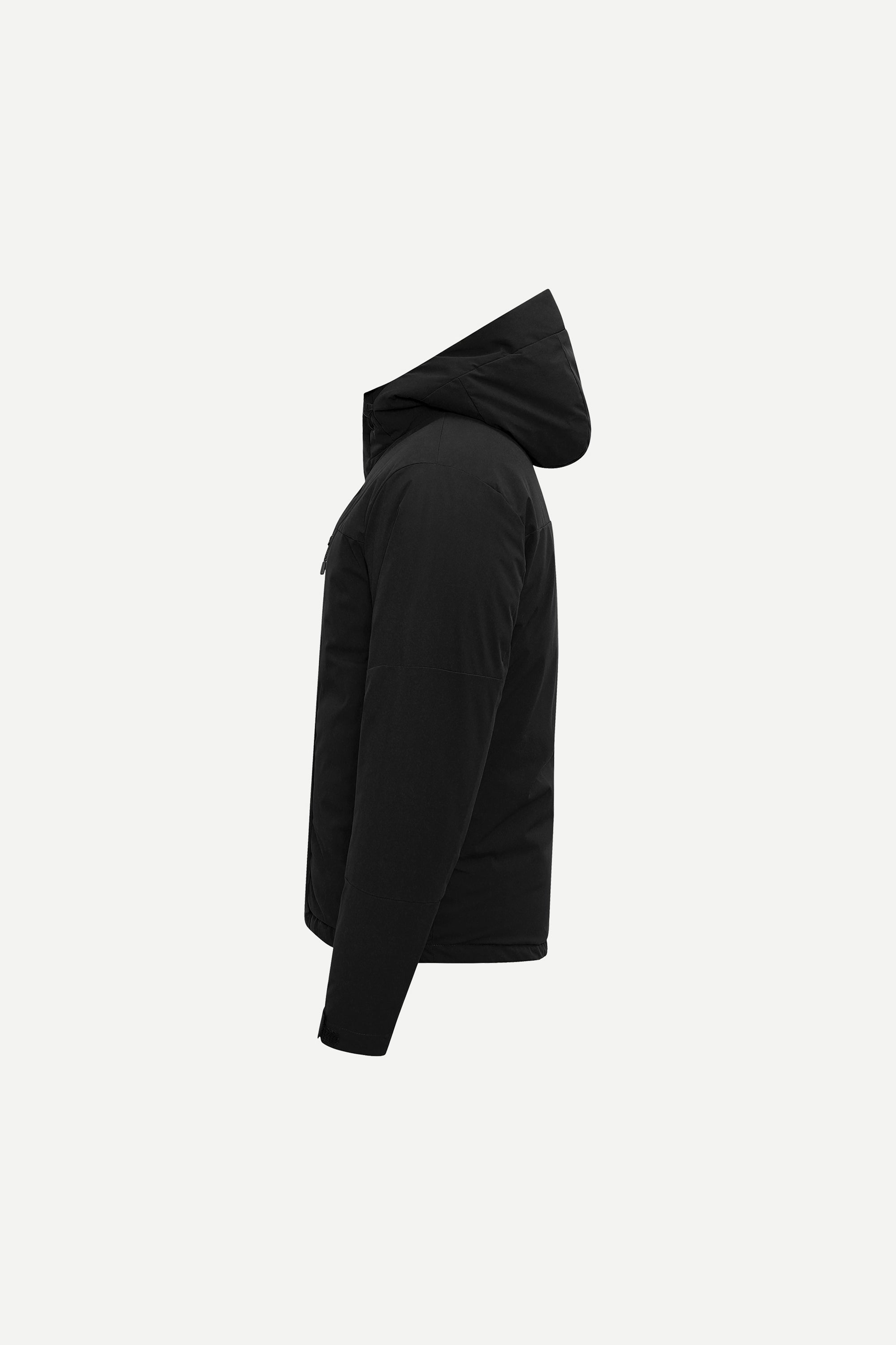 Black Mountain Series IX jacket, back view with attached hood