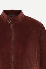 THM Corduroy Harrington Jacket in Wine, 310 GSM 12-wale stretch corduroy