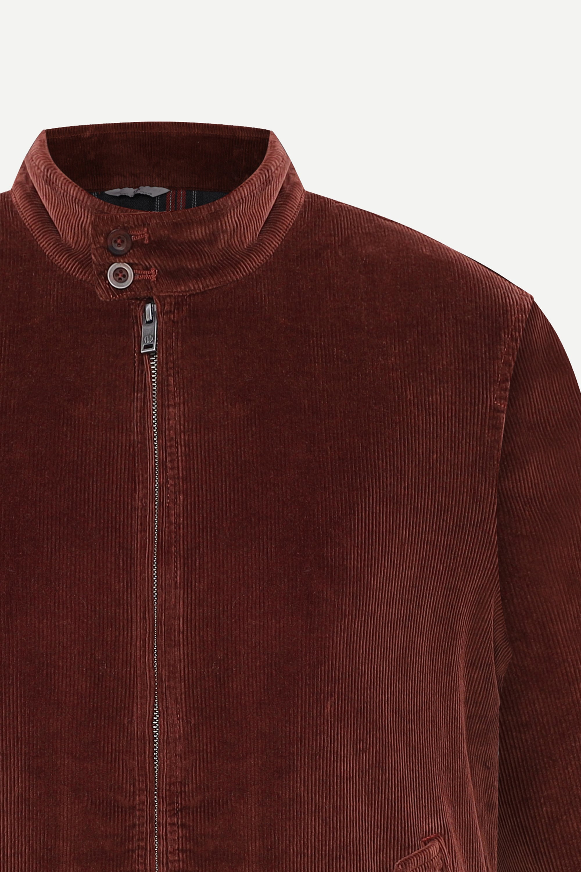THM Corduroy Harrington Jacket in Wine, 310 GSM 12-wale stretch corduroy