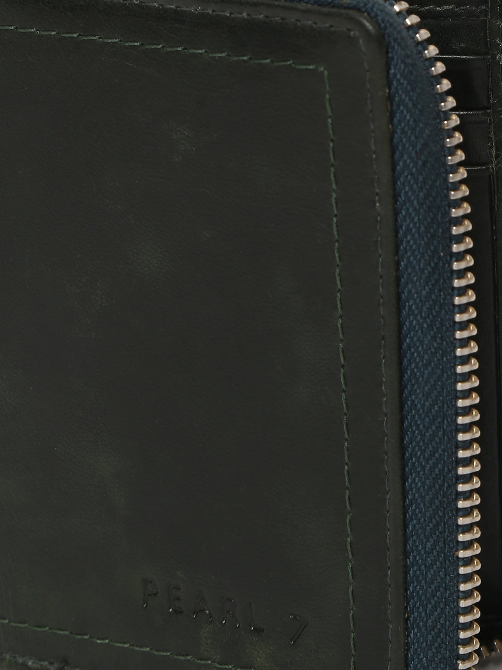 Metal Zipped Genuine Leather Wallet