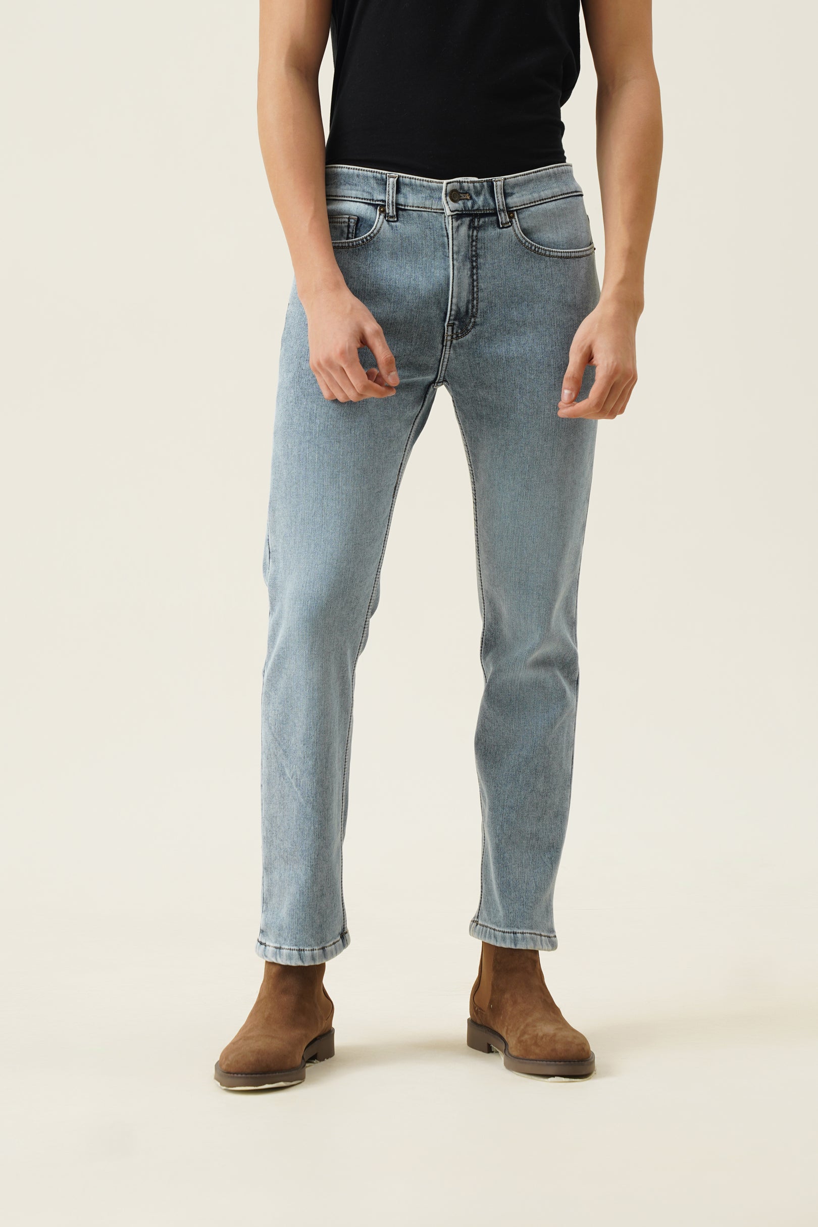 Fleece Denim Pants