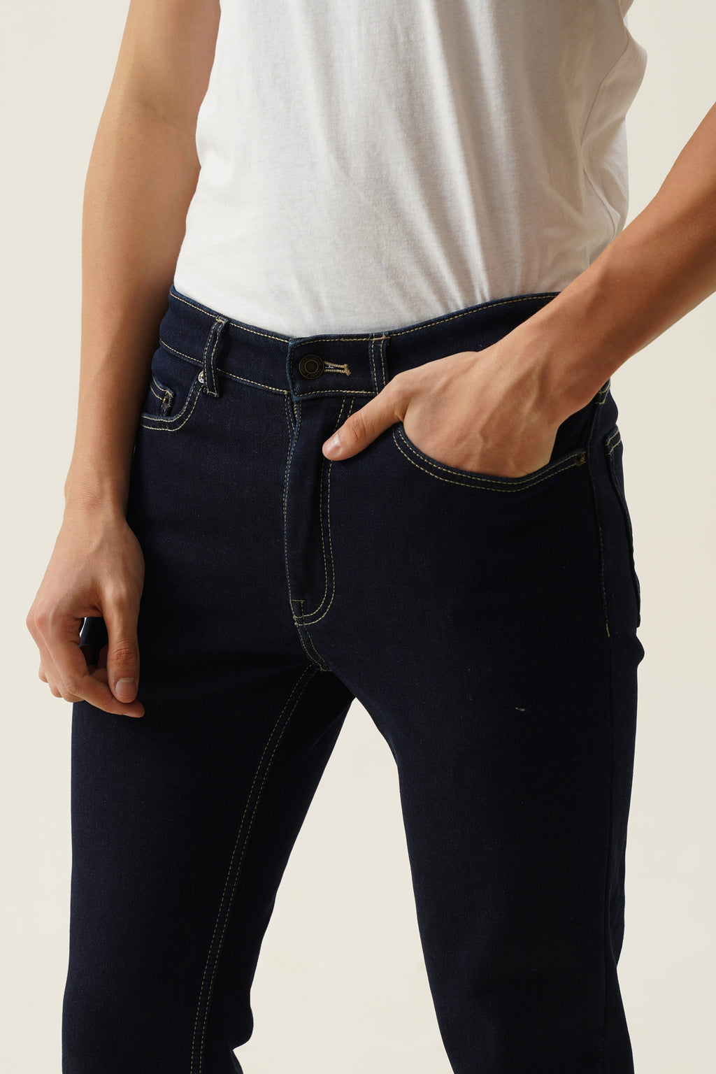 Fleece Denim Pants