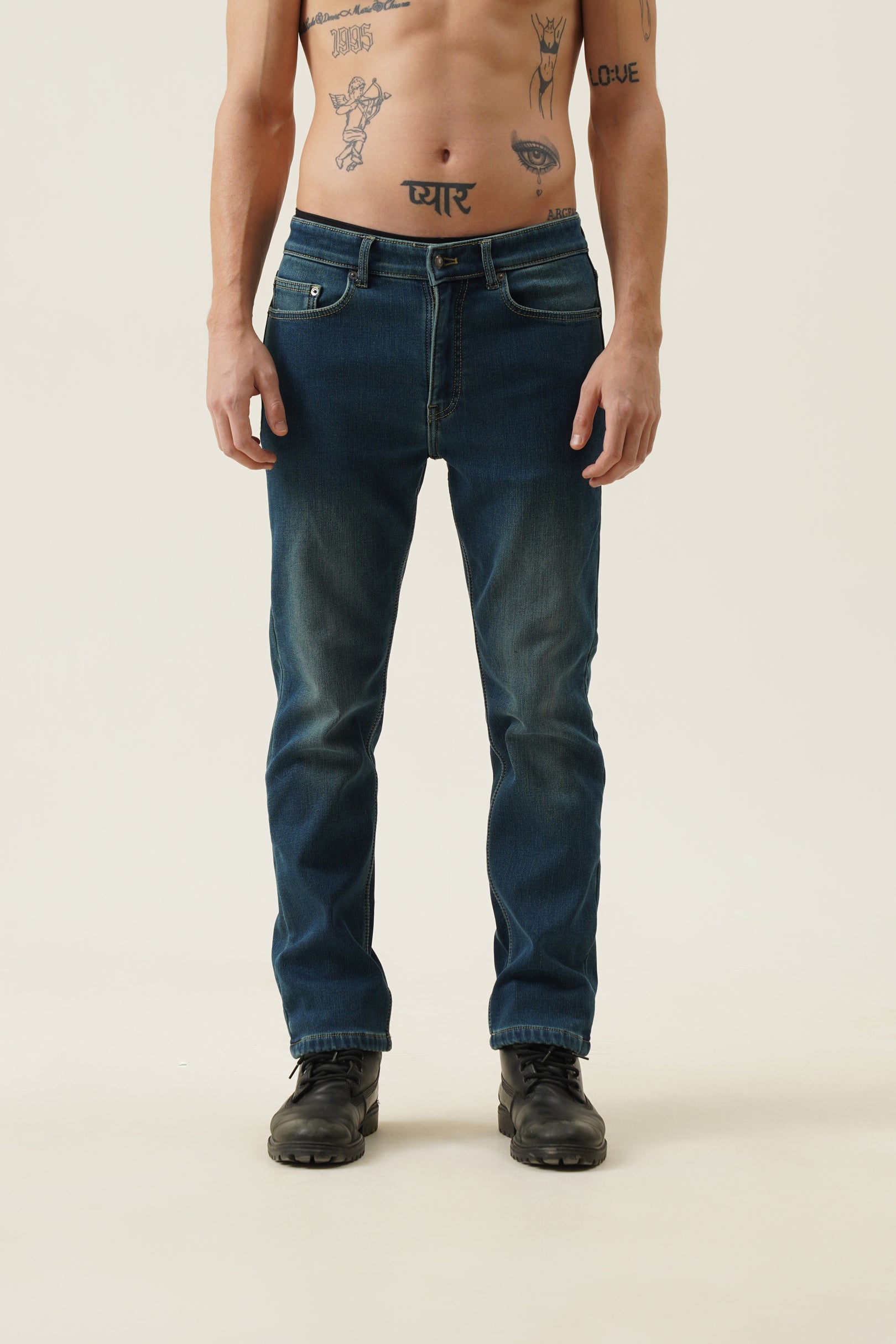 Fleece Denim Pants