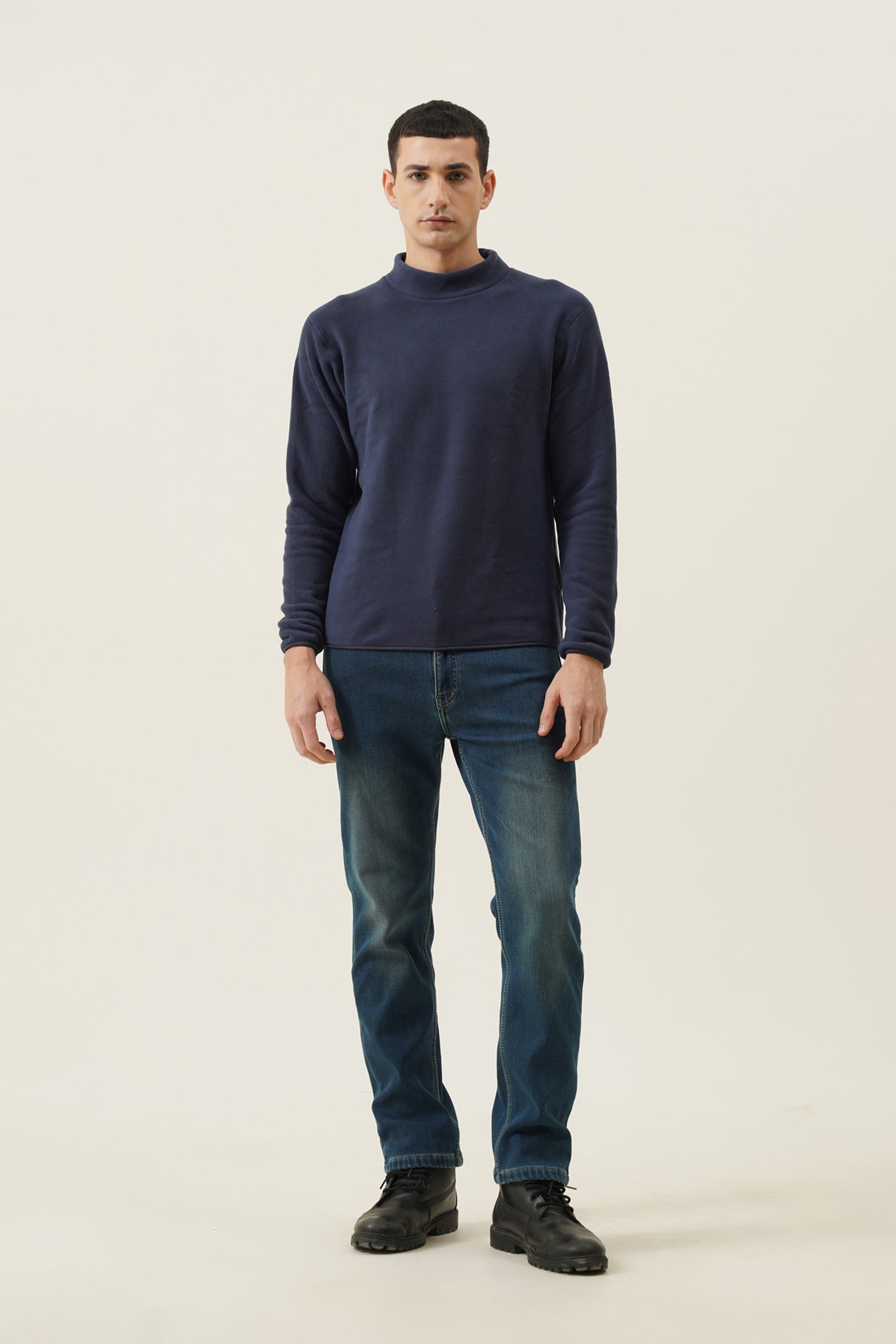 Fleece Denim Pants