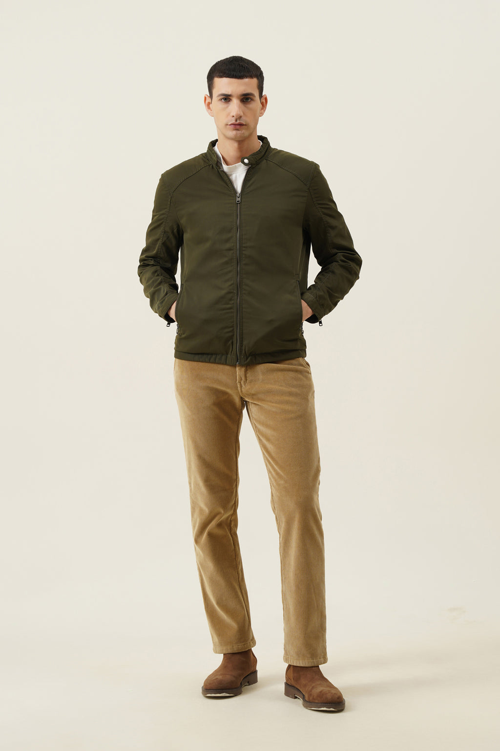 Fleece Corduroy Cross Pocket