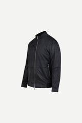 Ribbed Collar Suede Jacket