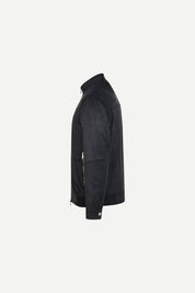 Ribbed Collar Suede Jacket