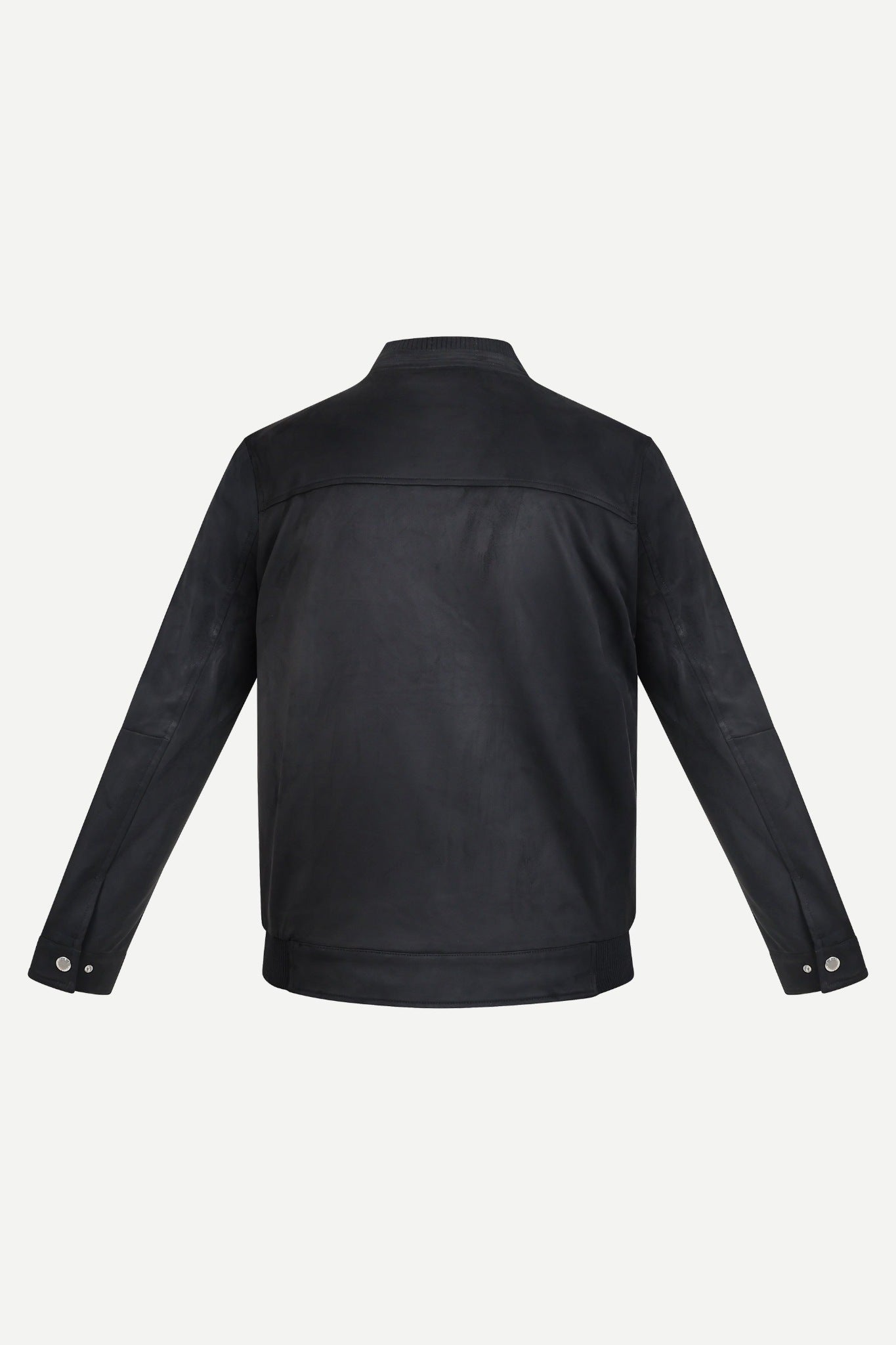 Ribbed Collar Suede Jacket