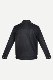 Ribbed Collar Suede Jacket