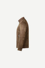 Ribbed Collar Suede Jacket