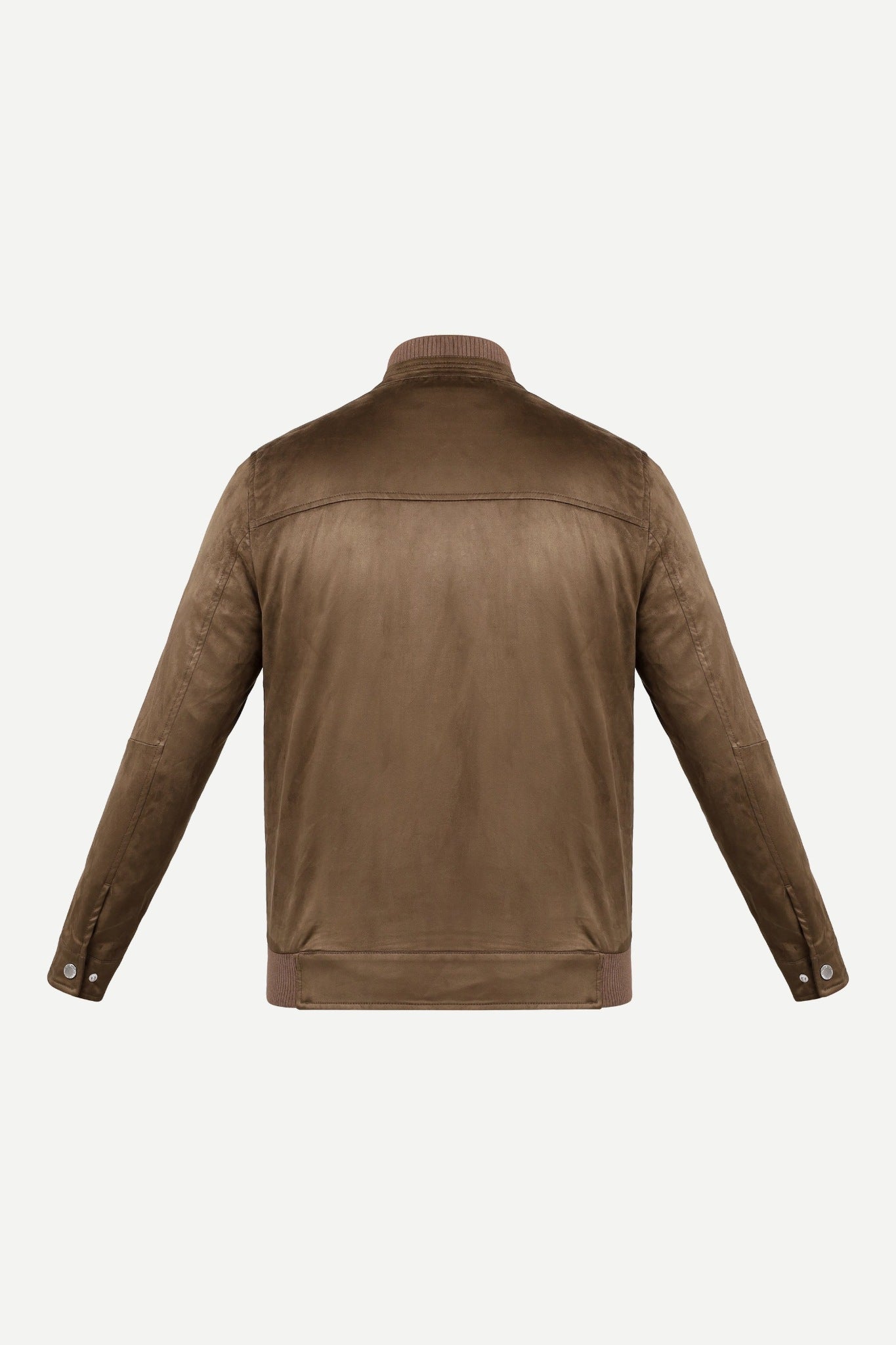 Ribbed Collar Suede Jacket