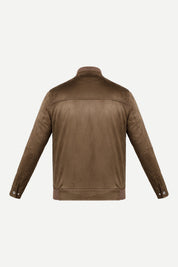 Ribbed Collar Suede Jacket