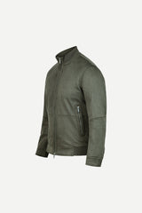 Ribbed Collar Suede Jacket