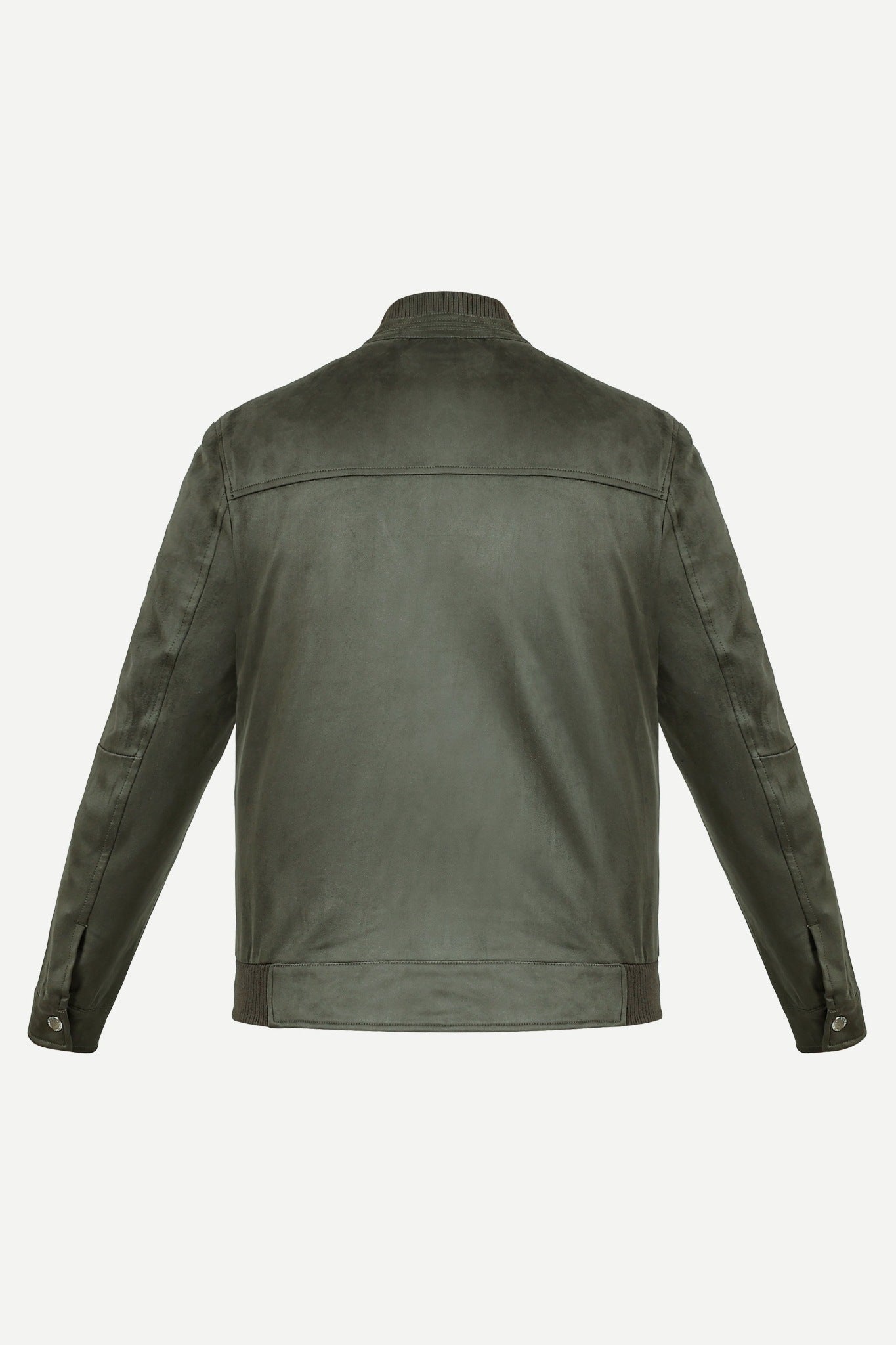 Ribbed Collar Suede Jacket
