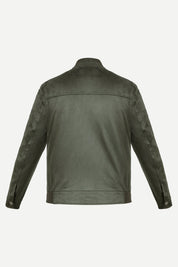 Ribbed Collar Suede Jacket