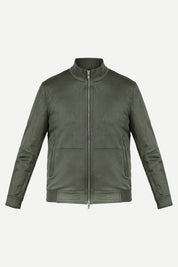 Ribbed Collar Suede Jacket