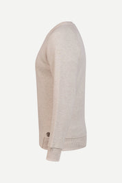 THM Crew Neck Sweatshirt Series IX in Ecru, side view with raglan sleeve and ribbed cuff