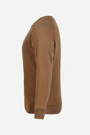 THM Crew Neck Sweatshirt Series IX in Khaki, side view with raglan sleeve and ribbed cuff