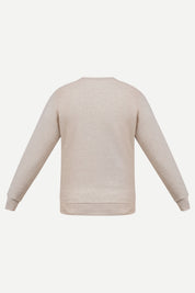 THM Crew Neck Sweatshirt Series IX in Ecru, back view with ribbed bottom