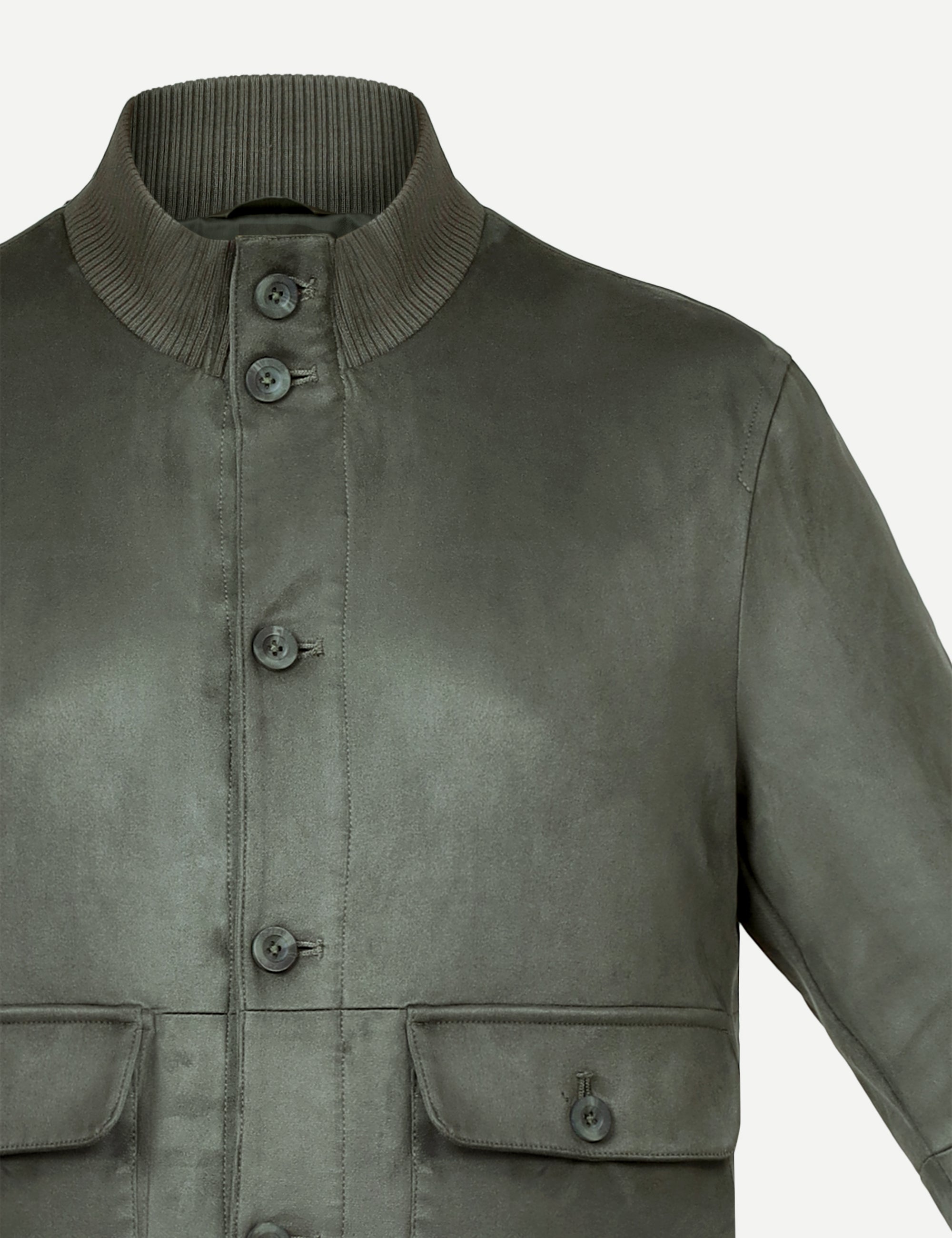 THM Manfred Suede Jacket in Olive