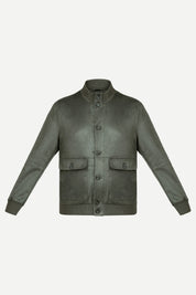THM Manfred Suede Jacket in Olive