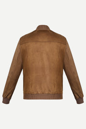 THM Manfred Suede Jacket in Tan, back view