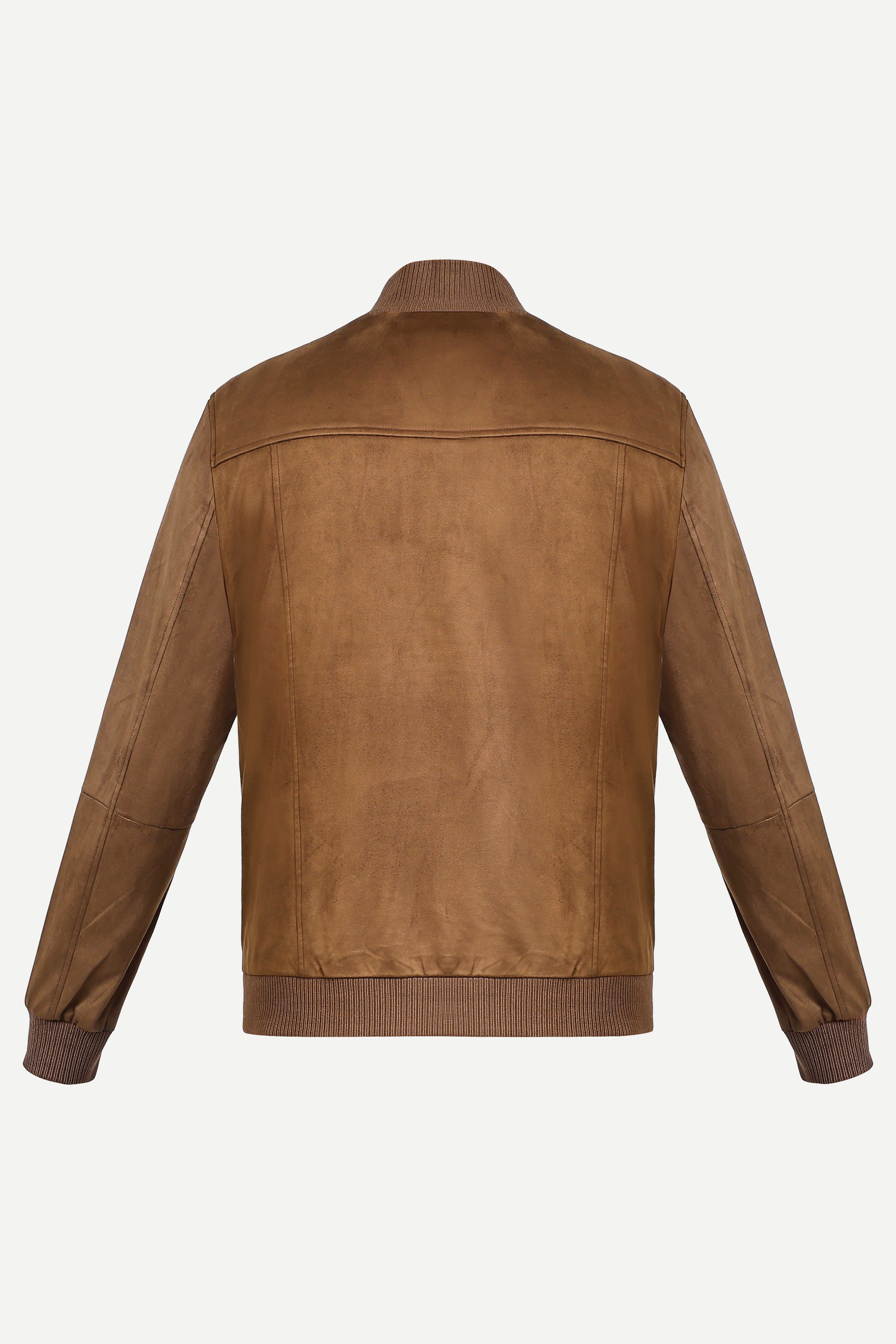 THM Manfred Suede Jacket in Tan, back view