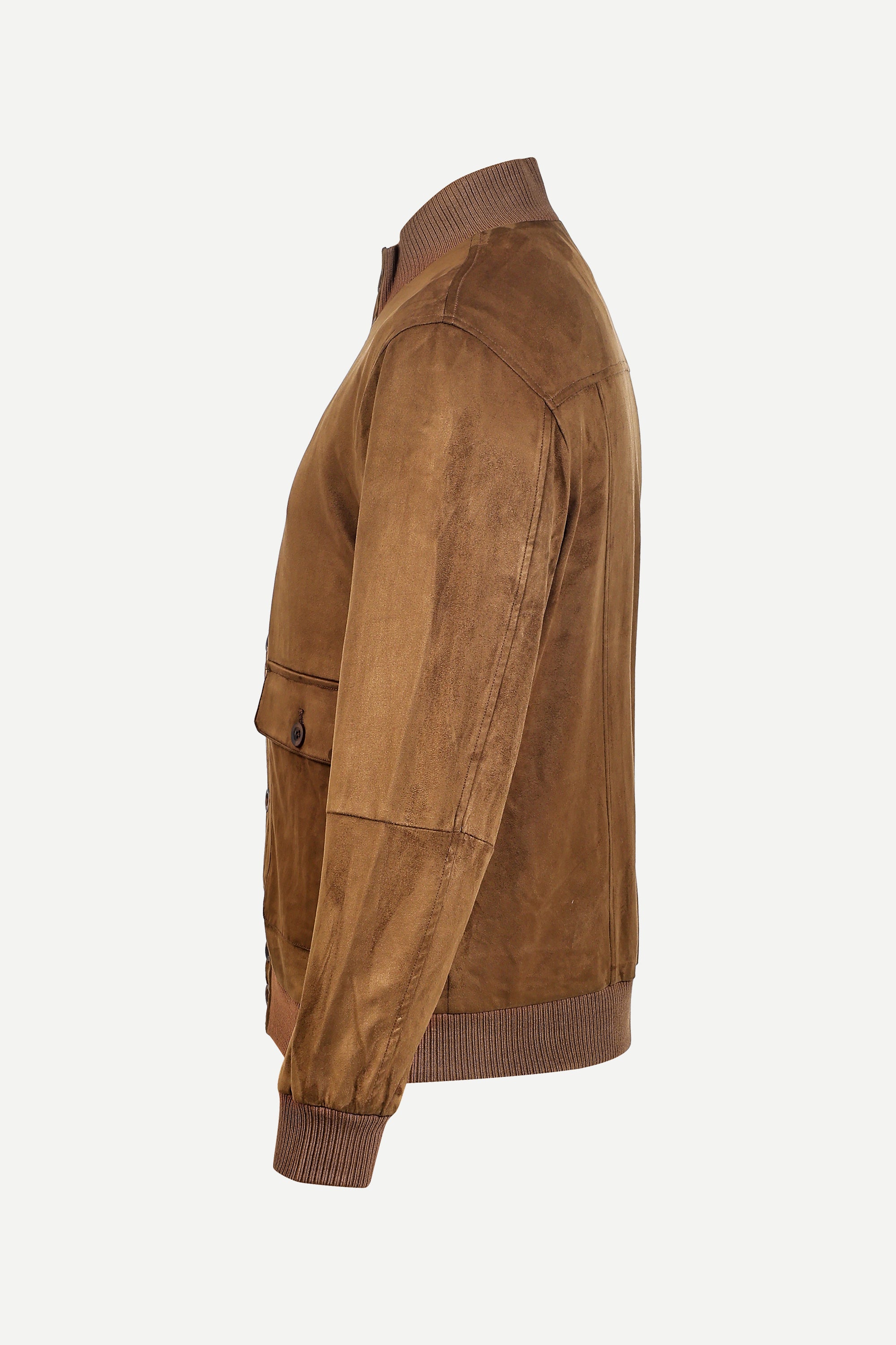 THM Manfred Suede Jacket in Tan, side view
