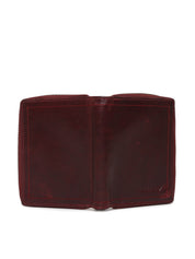 Metal Zipped Genuine Leather Wallet