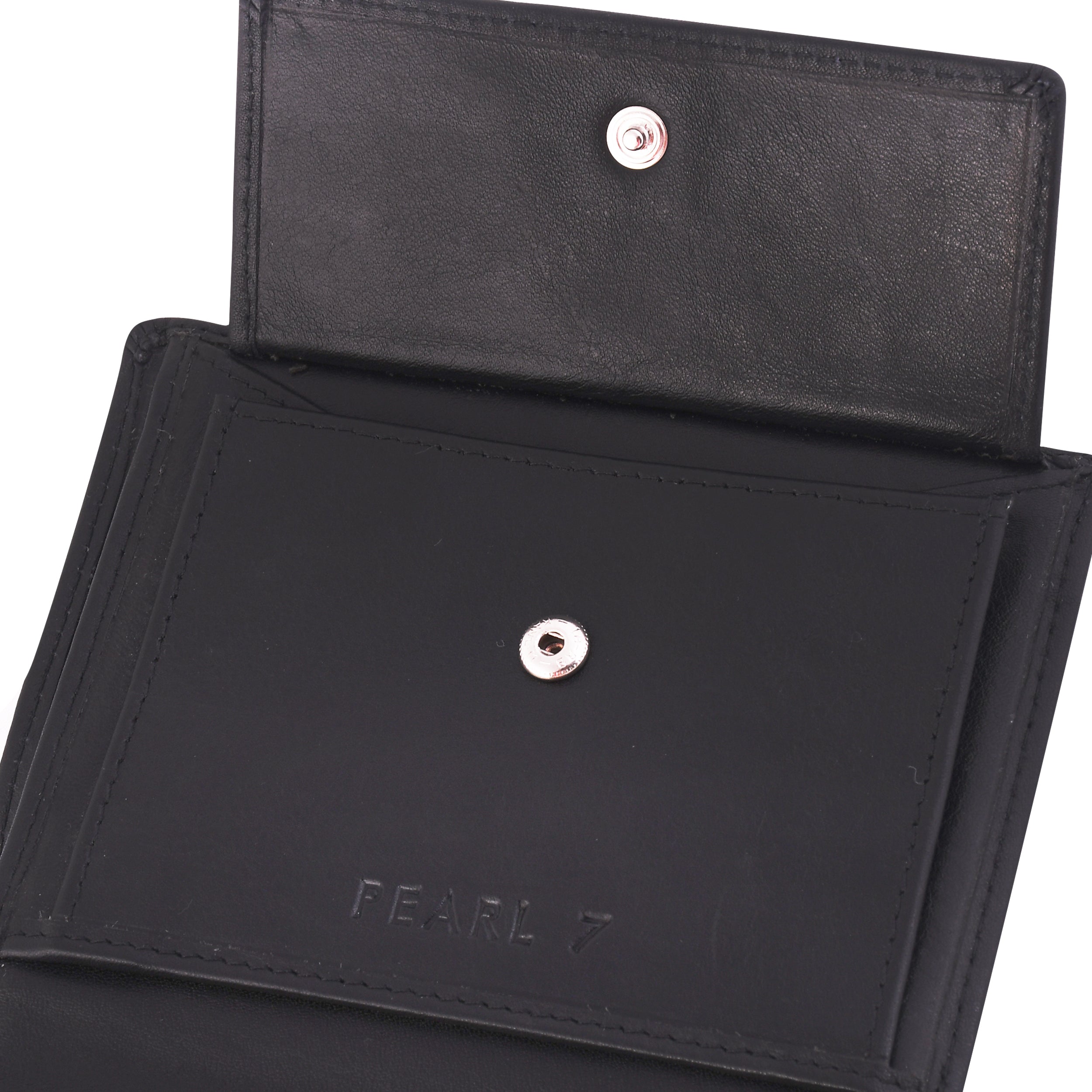 Black Two Fold CFC Zipped Genuine Leather Wallet