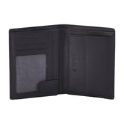 Black Two Fold CFC Zipped Genuine Leather Wallet