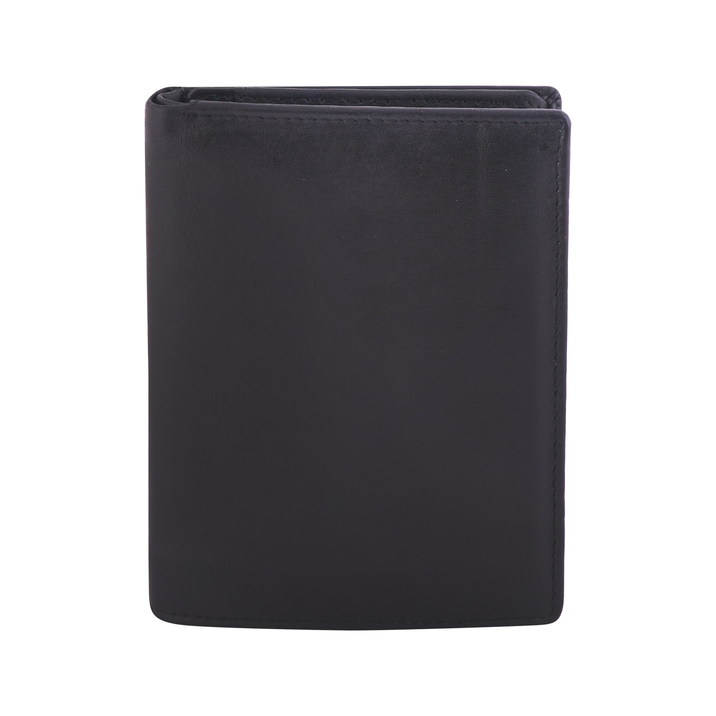 Black Two Fold CFC Zipped Genuine Leather Wallet