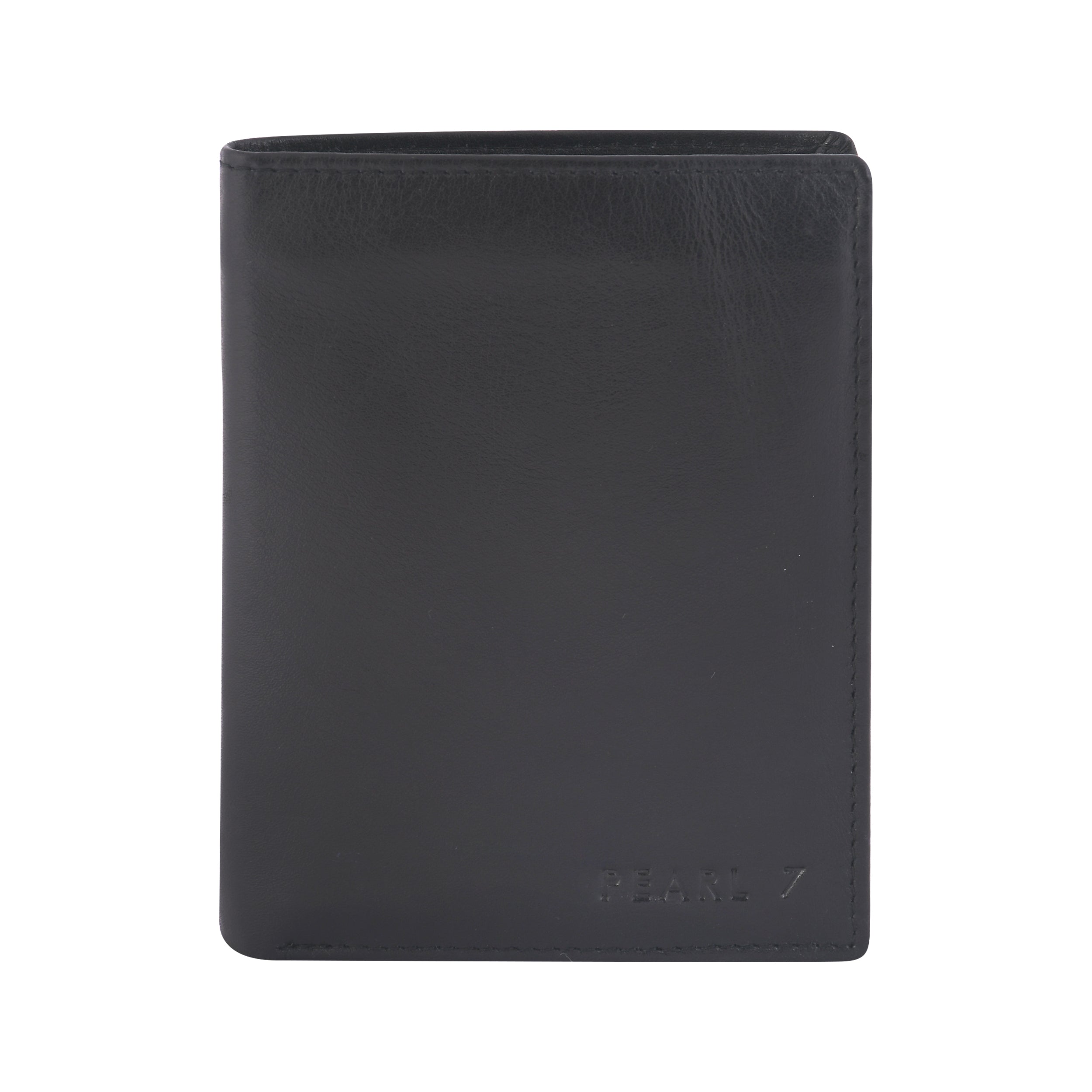 Black Two Fold CFC Zipped Genuine Leather Wallet
