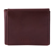Coffee Three Fold Genuine Leather Wallet