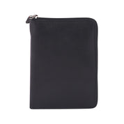 Black CFC Zipped Genuine Leather Wallet