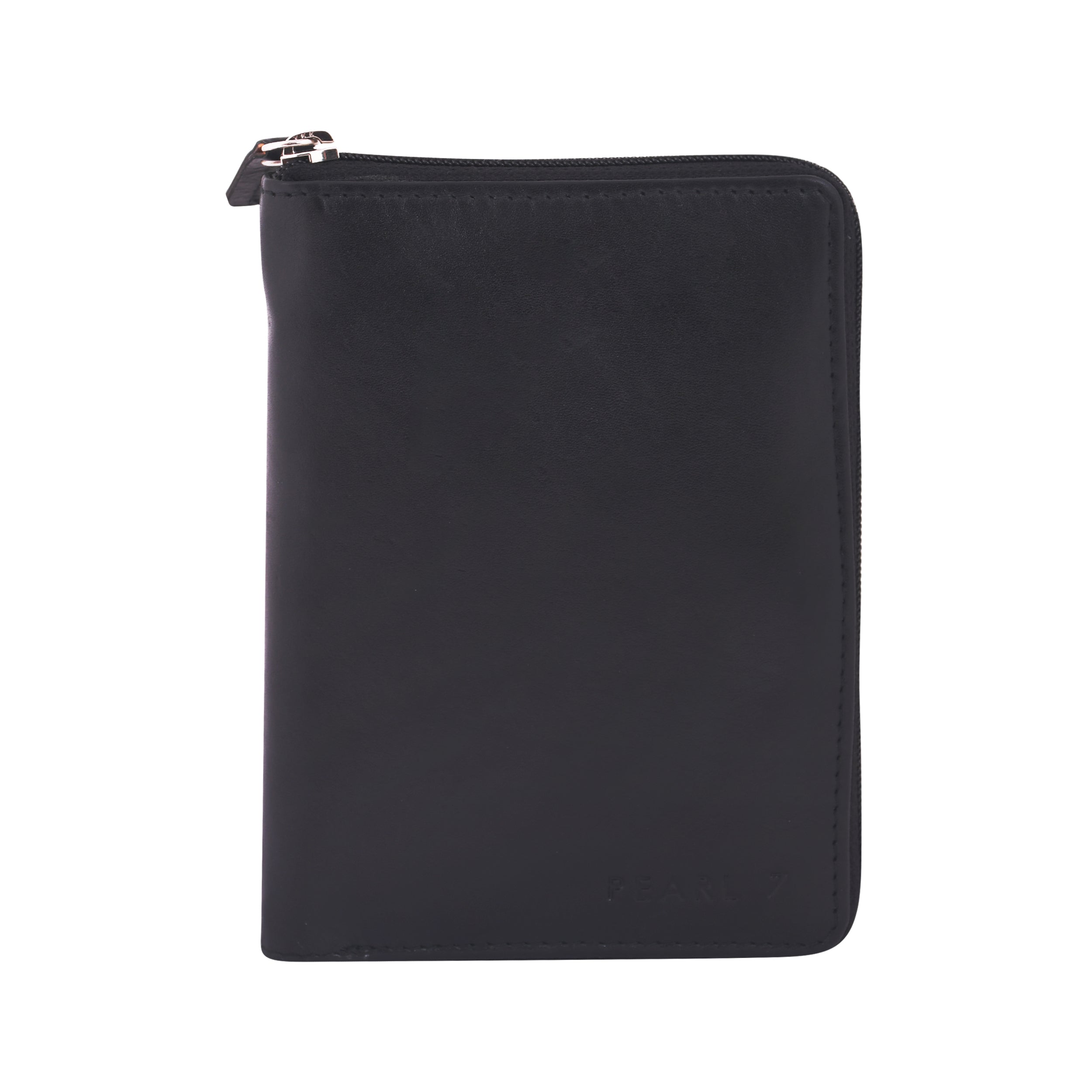 Black CFC Zipped Genuine Leather Wallet