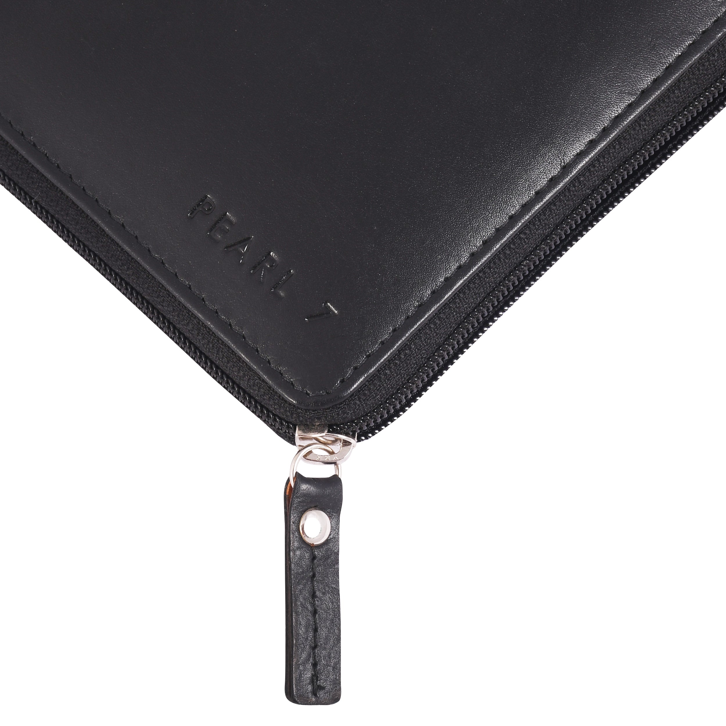 Black CFC Zipped Genuine Leather Wallet