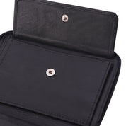 Black CFC Zipped Genuine Leather Wallet